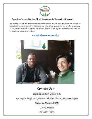 Spanish Classes Mexico City  Learnspanishinmexicocity.com