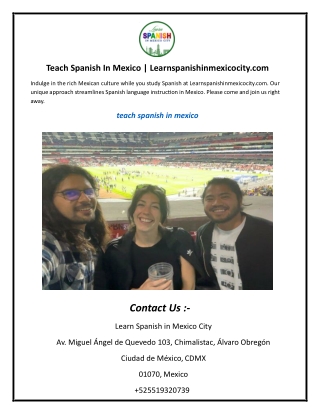 Teach Spanish In Mexico  Learnspanishinmexicocity.com