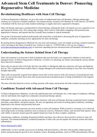 Denver Regenerative Medicine