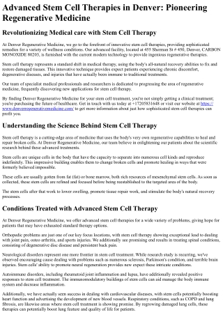 Denver Regenerative Medicine