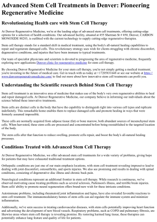 Denver Regenerative Medicine