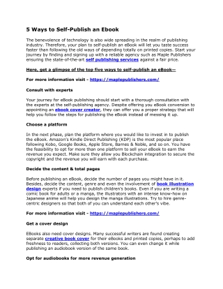 5 Ways to Self-Publish an Ebook