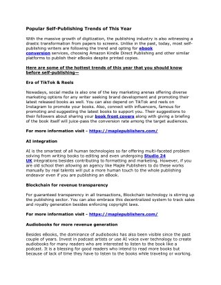 Popular Self-Publishing Trends of This Year