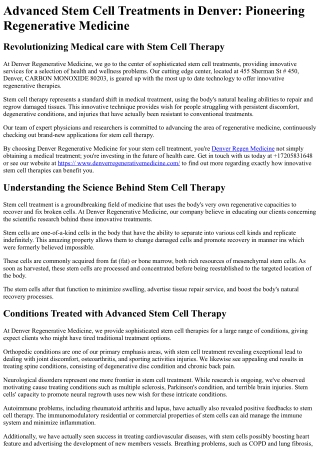 Denver Regenerative Medicine