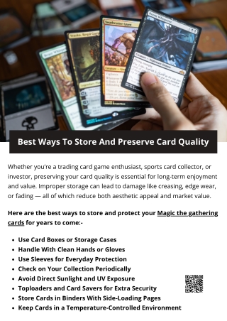 Best Ways To Store And Preserve Card Quality