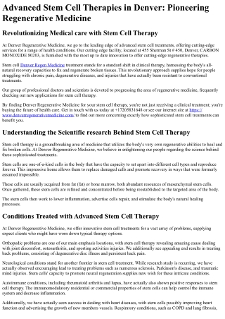 Denver Regenerative Medicine