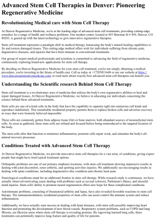 Denver Regenerative Medicine