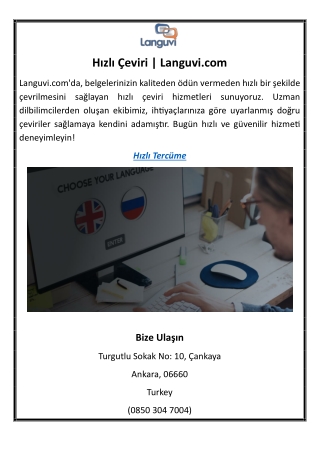 Hızlı Çeviri | Languvi.com