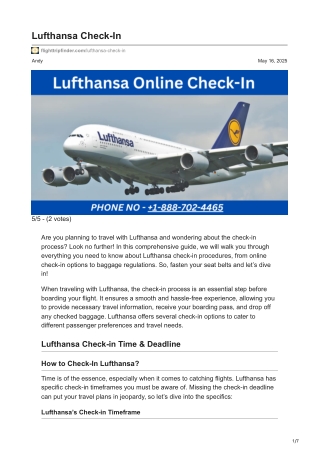 Lufthansa Check In Tips for a Smooth and Efficient Boarding Experience