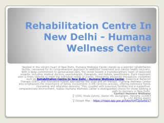 De Addiction Treatment Centre In Delhi - Humana Wellness Center