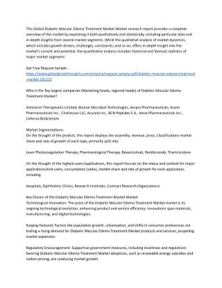 _Global Diabetic Macular Edema Treatment Market