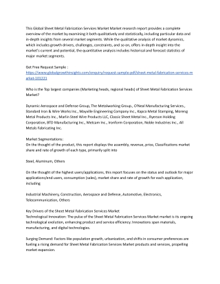 Global Sheet Metal Fabrication Services Market