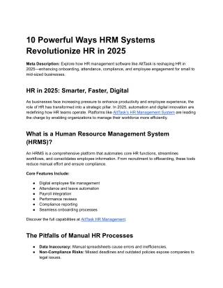 10 Powerful Ways HRM Systems Revolutionize HR in 2025