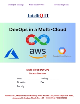 MultiCloud DevOps Course Content
