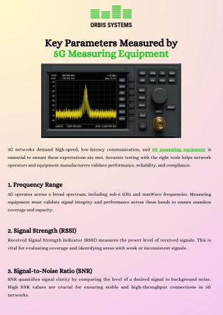 Key Parameters Measured by 5G Measuring Equipment