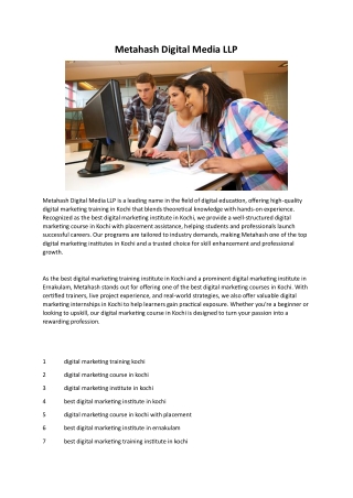 top digital marketing institute in kochi,best digital marketing institute in koc