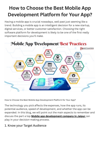 How to Choose the Best Mobile App Development Platform for Your App
