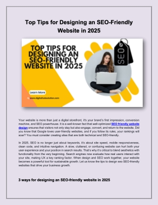 Top Tips for Designing an SEO-Friendly Website in 2025
