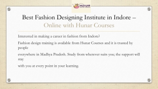 Best Fashion Designing Institute in Indore