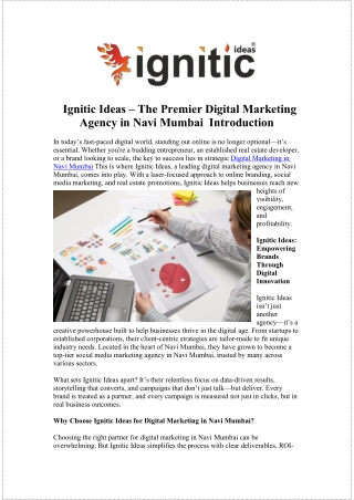 Best Social Media Marketing Agency in Navi Mumbai