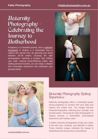 Planning Your Maternity Photography Session in Sydney