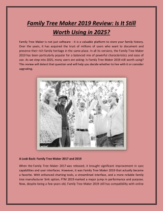 Family Tree Maker 2019 Review: Is It Still Worth Using in 2025?