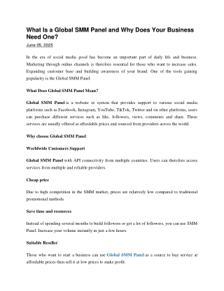 What Is a Global SMM Panel and Why Does Your Business Need One