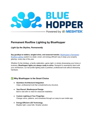 Permanent Roofline Lighting by BlueHopper Light Up the Skyline, Permanently