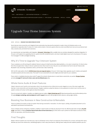 Upgrade Your Home Intercom System