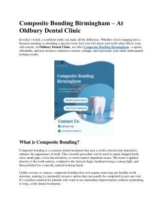 Composite Bonding Birmingham PDF