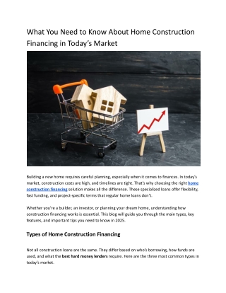 What You Need to Know About Home Construction Financing in Today’s Market