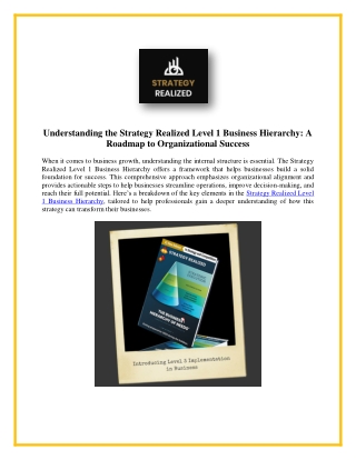 Strategy Realized Level 1 Business Hierarchy