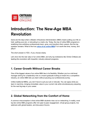 Online MBA Have Value