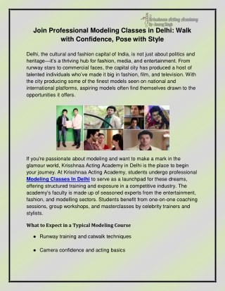 Modeling Classes In Delhi