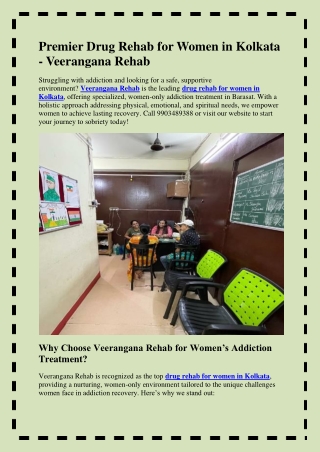 Drug Rehab for Women in Kolkata
