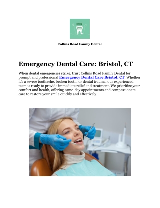 Emergency Dental Care Bristol, CT