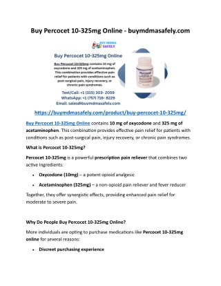 Buy Percocet 10-325mg Online - buymdmasafely