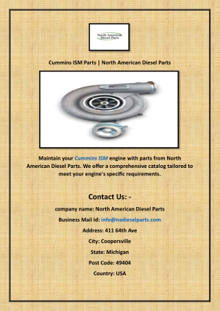 Cummins ISM Parts | North American Diesel Parts