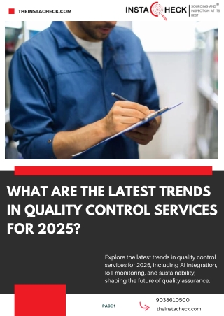 What Are the Latest Trends in Quality Control Services for 2025
