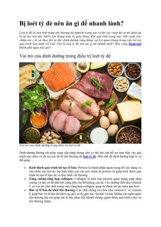 Bị loét tỳ đè nên ăn gì để nhanh lành