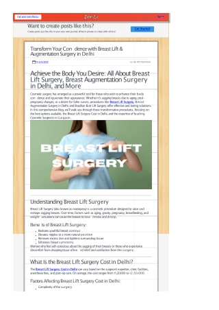 Rejuvenate Your Silhouette with Breast Lift Surgery