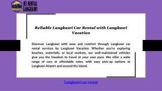 Reliable Langkawi Car Rental with Langkawi Vacation
