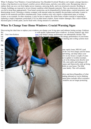 Top 10 Signs Its Time For Substitute Home Windows