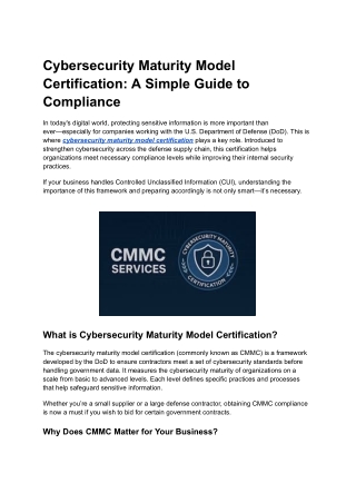 Cybersecurity Maturity Model Certification_ A Simple Guide to Compliance