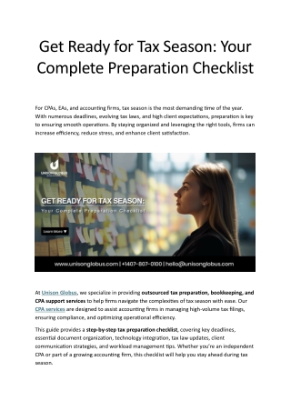 Get Ready for Tax Season Your Complete Preparation Checklist