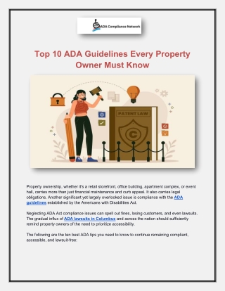 Top 10 ADA Guidelines Every Property Owner Must Know