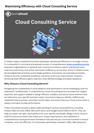 Article 3 Maximizing Efficiency with Cloud Consulting Service (Rewritten)