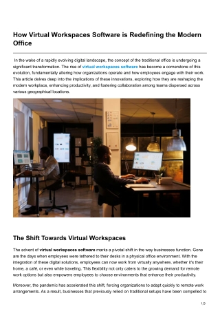 How Virtual Workspaces Software is Redefining the Modern Office