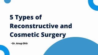 5 Types of Reconstructive and Cosmetic Surgery- Dr. Anup Dhir