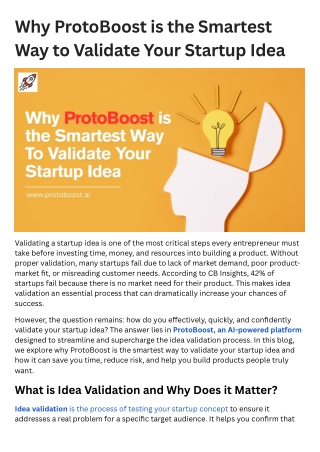 Why ProtoBoost is the Smartest Way to Validate Your Startup Idea